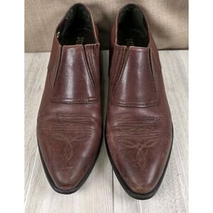 Durango Women's Brown Leather Western Ankle Booties Almond Toe Cowgirl Size 6.5